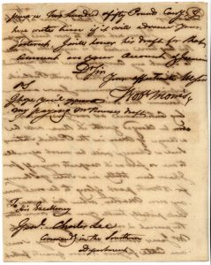 Robert Morris's letter to Gen. Charles Lee